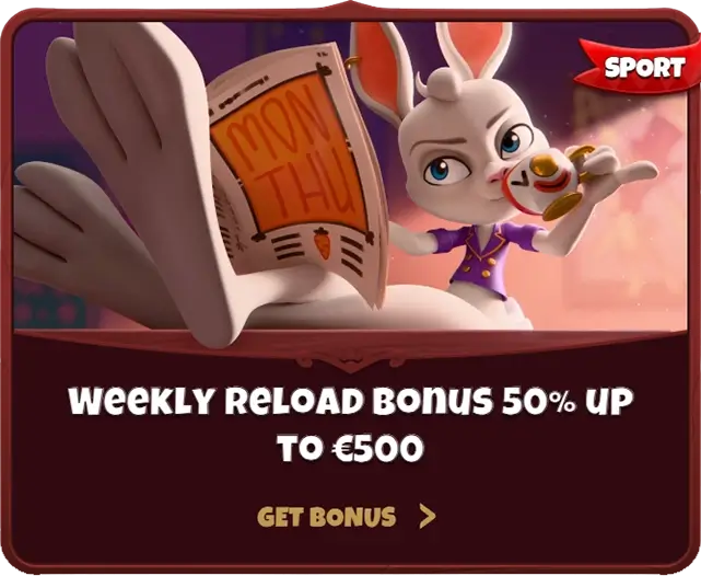 Weekly Reload Bonus 50% up to €500