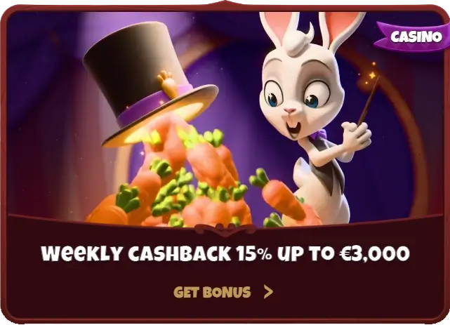 Weekly Cashback 15% up to €3,000